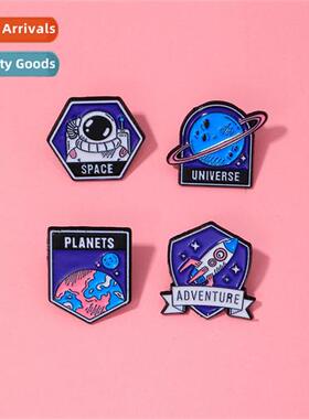 New space rocket series brooch models clothing accessories s