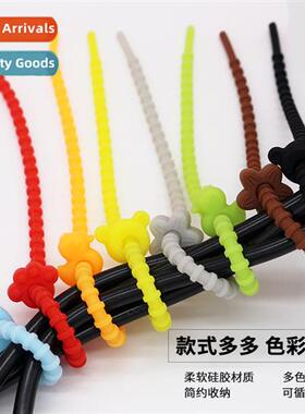 Colorful silice cable ties cute cable ties desktop computer