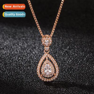 n luxury temperament necklace female full  diamd water drop