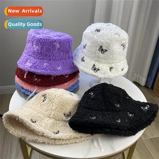 Fisherman hat female autumn and winter new teddy velvet butt