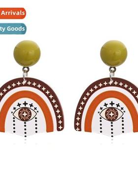 New colorful anisotropic acrylic polka dot eyes resin earrin