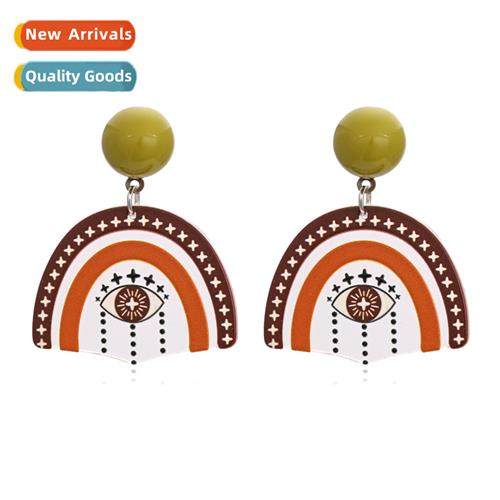 New colorful anisotropic acrylic polka dot eyes resin earrin