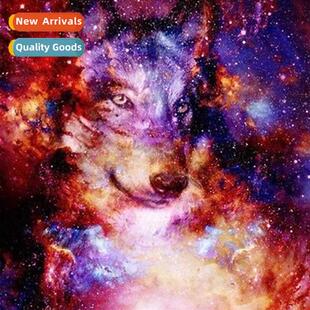 wolf hma new diamd round full sky starry DIY painting Diamd