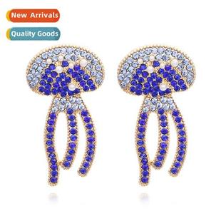 Creative new diamd earrings temperament retro inlaid pearl e