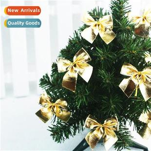Hanging 5cm Small Tree Gol Cloth Decorati Bow Christmas Gold