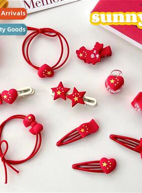 Natial Day  clips five-star red flag duckbill clip star side