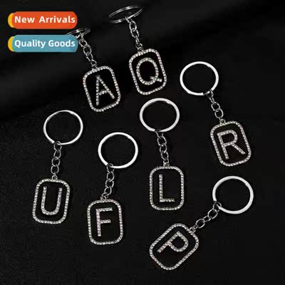 Simple diamd 26 letters   alphabet keychain men and women mo