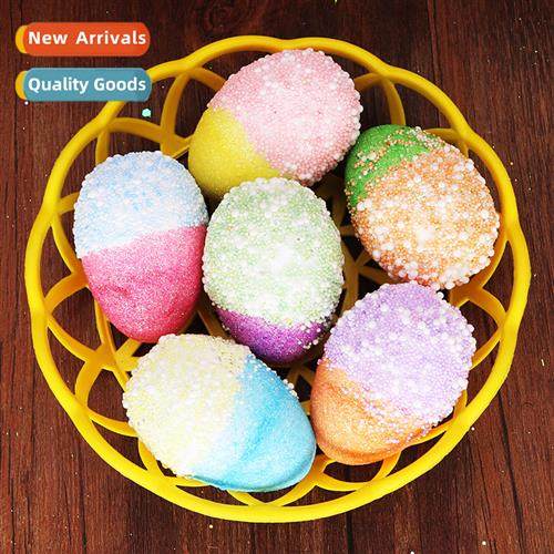 New Easter decorative ornaments 4*6cm foam eggs two-color go