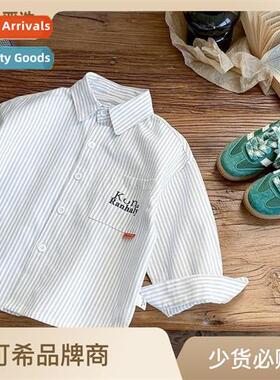 Childrens clothing boys lg-sleeved shirt 2023 fall new child