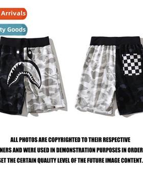 Japanese hipster shark head dark black  whe colorblocking co