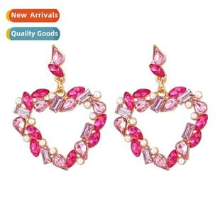 persalized love diamd Korean simple luxury earrings light