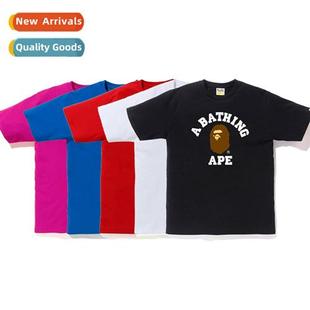 Head Pull Summer Cott Letter Carto Ape Mens College 2022 New