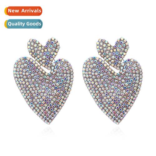 Trendy new simple love-shaped heart earrings retro fashi dia