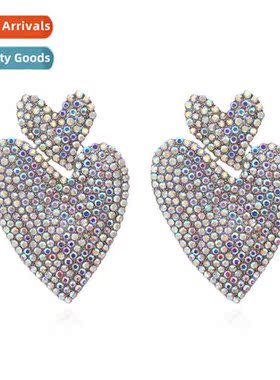 Trendy new simple love-shaped heart earrings retro fashi dia