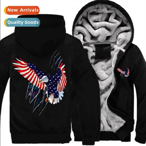 2017 new star-spangled eagle four-color printing sweater aut