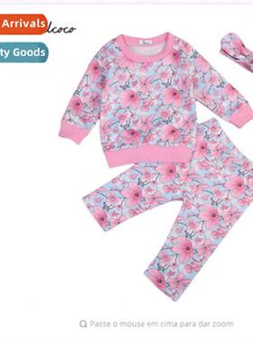 2022 Childrens Printed Lg Sleeve T-Shirt + Pants + Headb 3-P