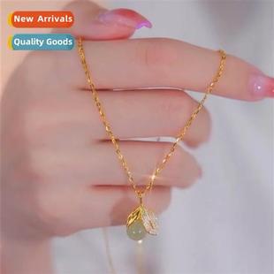 Necklace Desi Niche ins Women Jade Hetian Steel Tanium