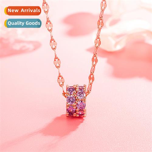 n small waist necklace female rose gold cute purple diamd zi