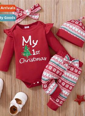 Girls spring  fall  2022 new n Christmas letters printed top