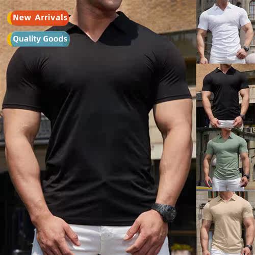 2022 Summer New an Size Mens Solid Color Short Sleeve Polo S
