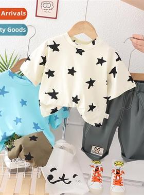Boys summer short-sleeved su 2023 new hsome childrens clothi