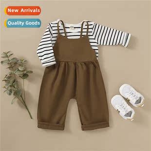 Girls spring autumn 2020 new n lg-sleeved striped top + so