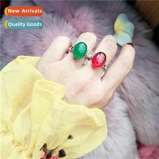 red green agate Temperament egg imati chalcedy shape fashi