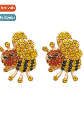 New creative cute ltle animal bee earrings retro fashi color