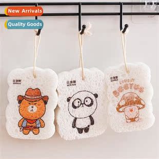 Pulp Cott Kchen Compressed Spge Wood Absorbent Dishwashing