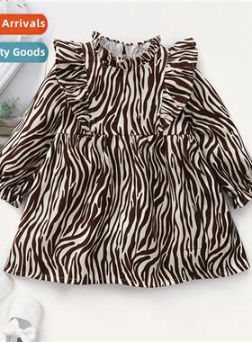 Girls spring  fall  2021 new n children zebra print lg-sleev