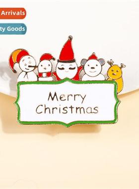 New creative elk snowman Santa Claus pin Christmas gift badg