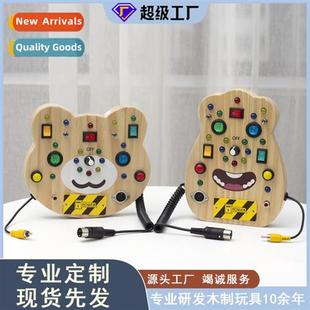 new LED puzzle children early block wooden busy Young lights
