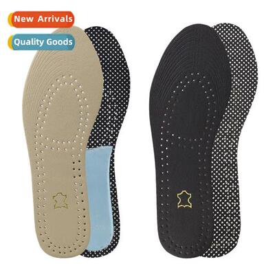 -cut cow lear insoles for men  women breathable sweat-resist