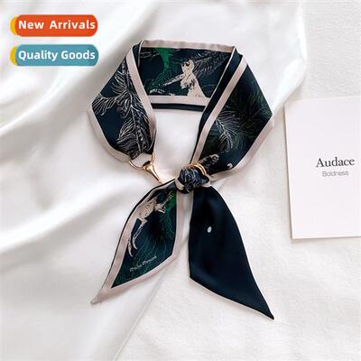 2021 New Simulati Silk Small Silk Scarf Drift Belt Collarbe