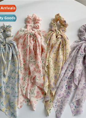 The new lg ribb bow hair rope sweet and versatile hair circl