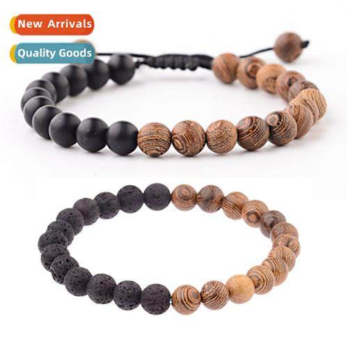 8mm new wood beads bracelet men volcanic ste whe pine red pi