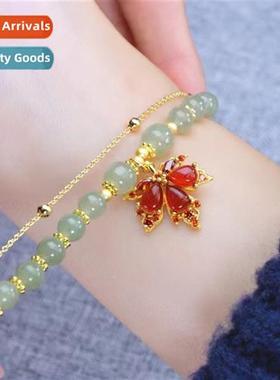 Agate Maple Leaf Bracelet Women Niche Design Double Layer Ch