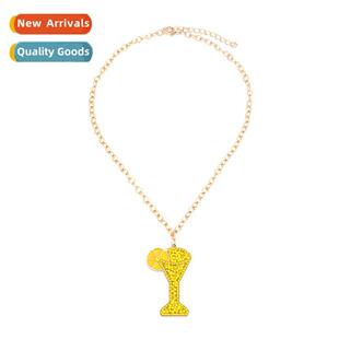 Simple persaly niche new inlaid rice wine glass pendant neck