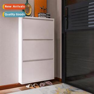 Steel Shoe Cabinet Thin Home Doorway Large Capacy Entryway C