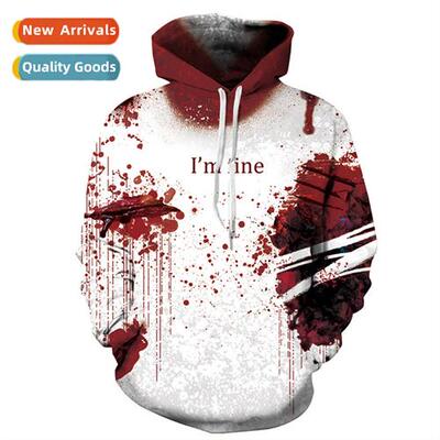Halloween Spooky Blood Drops Digal 3D Printed Hooded Sweatsh
