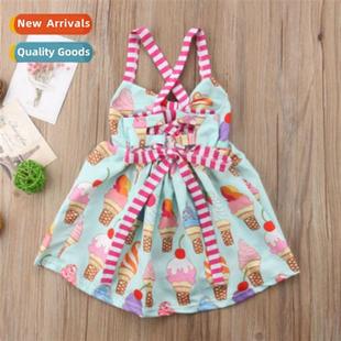 Ice Pom Baby Print Cream Summer Sleeveless Girl Kids 2023