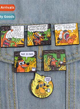 New carto dog alloy fun English phrase badge costume accesso