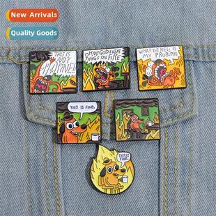 New carto dog alloy fun English phrase badge costume accesso