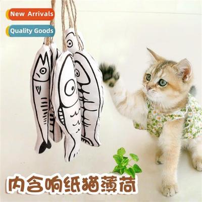 Cott imati fish cat pet toys wh catnip teaser cat stick inte