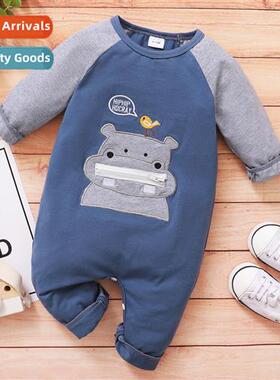 ins baby spring  fall  2022 new n baby girl hippo lg-sleeved