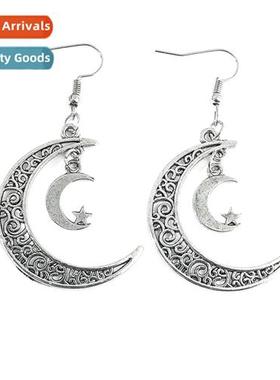 2023 Europe and  Uned States exaggerated mo and stars earrin