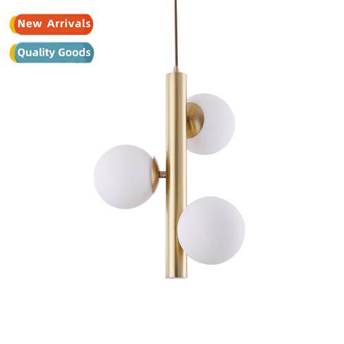 All copper modern simple 3 head chelier Scinavian restaurant