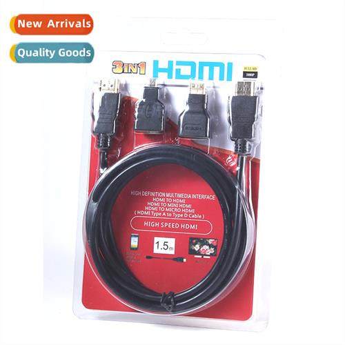 HDMI to HDMI HD Adapter Cable Versi 1.4 3-in-1 Mini HDMI Mic