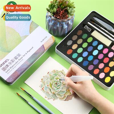 Solid watercolor paints for beginners, children, art student