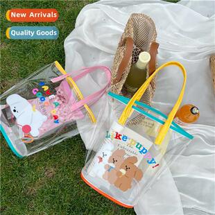 cute carto bear transparent jelly bag waterpro tote bag sub